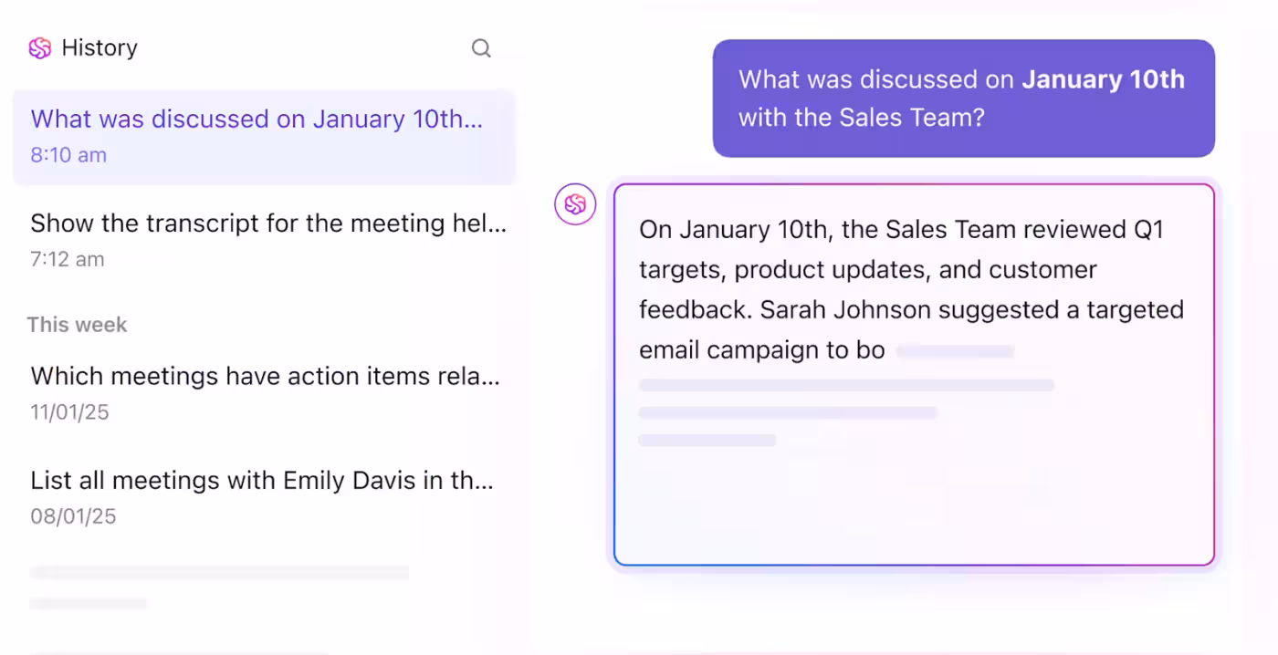 Searchable transcripts with ClickUp AI Notetaker